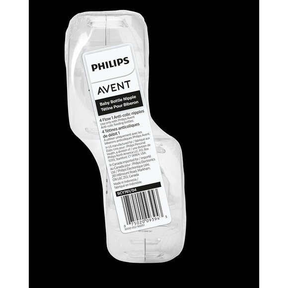 Philips Avent Anti-Colic Baby Bottle Flow 1 Nipple, 4 pack, SCY761/04 0+ Months - Picture 3 of 16